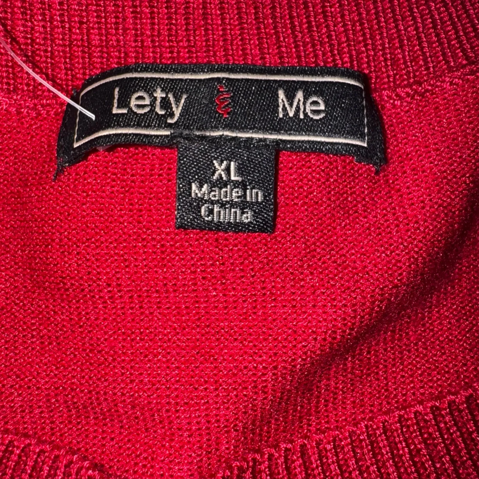 Lety & Me Red Black Paisley Print Cowl Neck Sweater Scarf Set‎ Women XL - Image 6