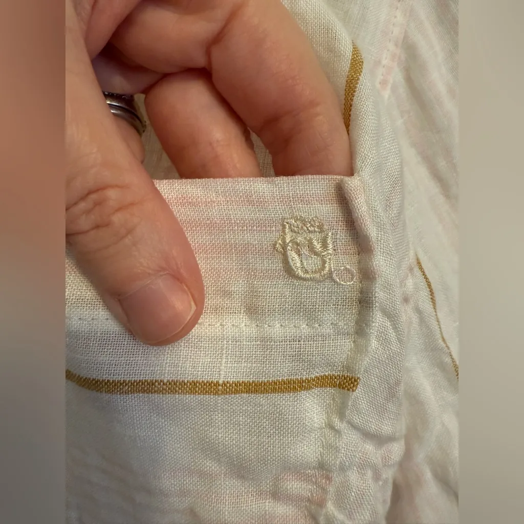 Spartina 449 100% Linen Stripped Collared Button Down XS - Image 7