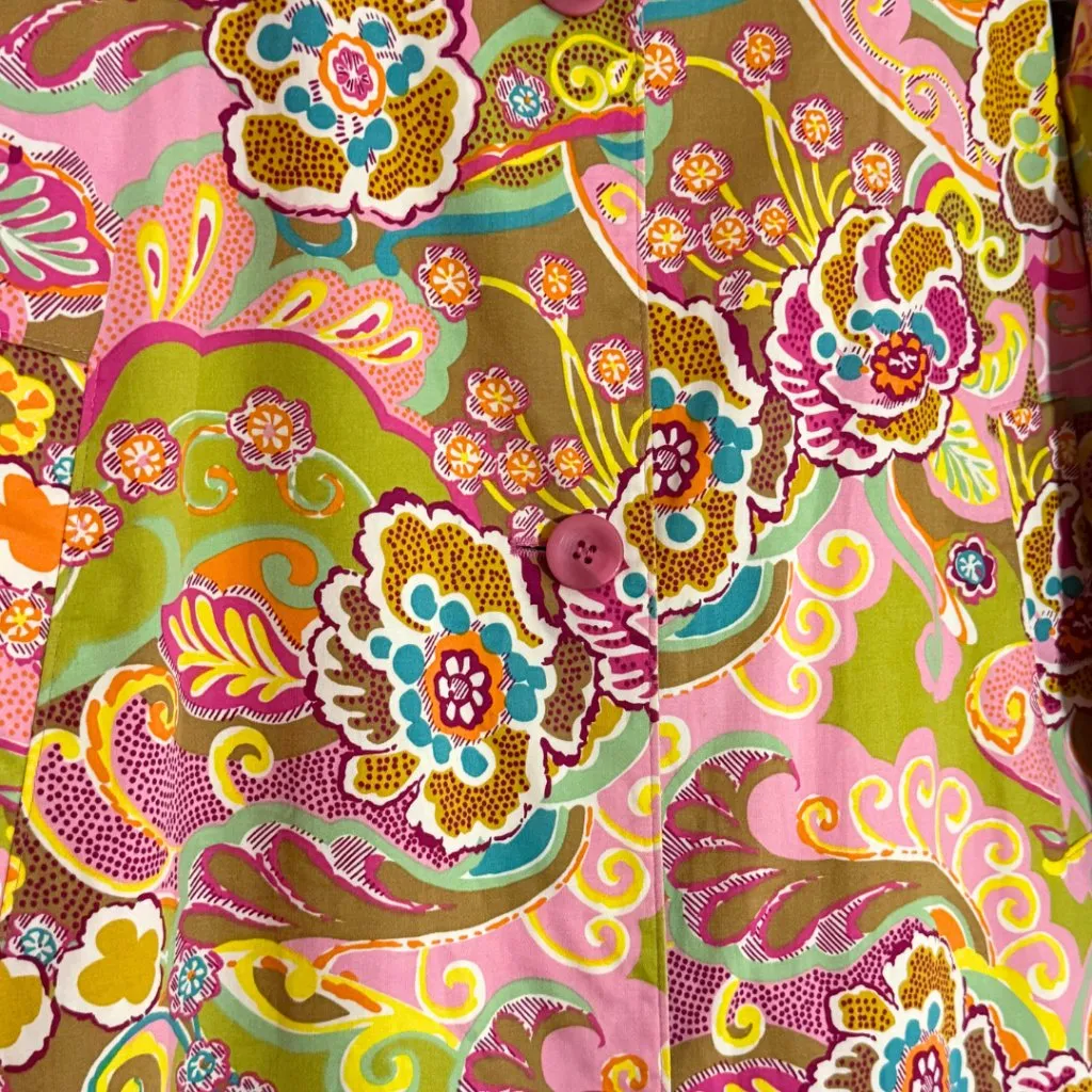 Vintage Style Harvé Benard Floral Retro Floral Paisley Print Coat Women's 12 - Image 6