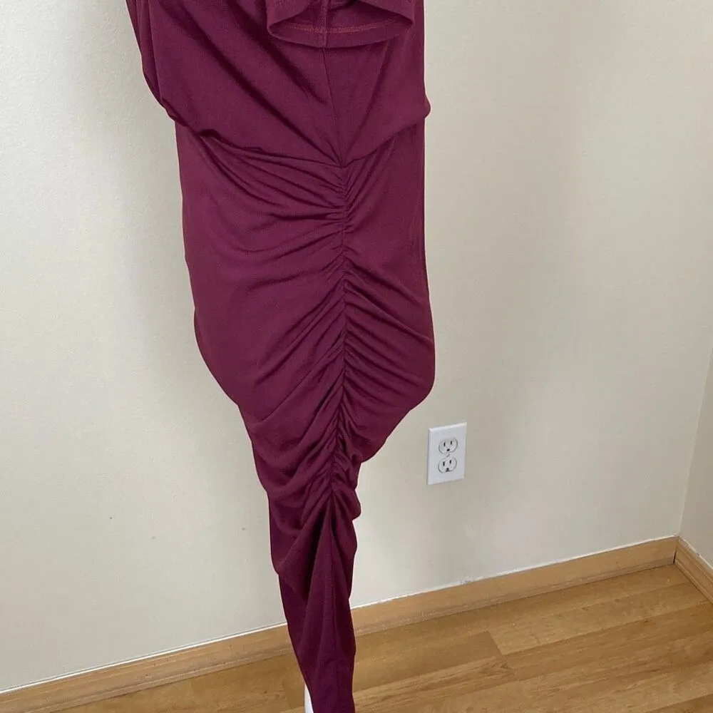 Kimi + Kai Maternity Rouched Dress‎ Size Medium Purple - Image 2