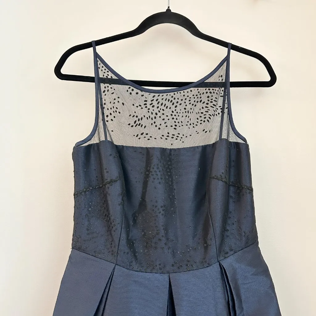 Monique Lhuillier ML Francesca Puff Ball Gown Dress in Navy Blue Size 10 - Image 7