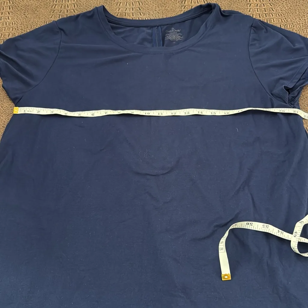 Cuddl Duds Flexwear Navy Blue Short Sleeve Top Women’s 1X - Image 5