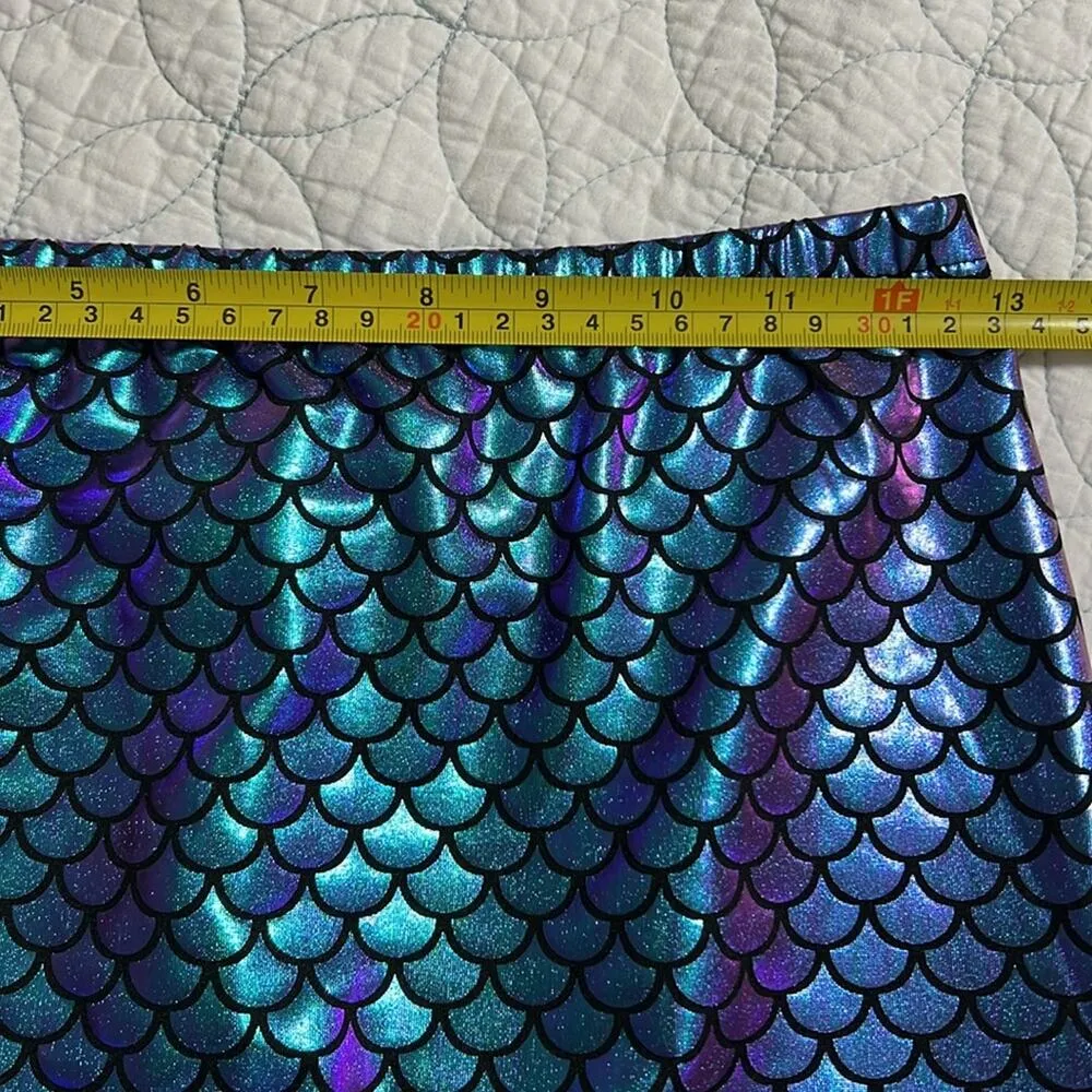SPIRIT HALLOWEEN sz medium (8-10) pull on skirt iridescent scale mermaid skirt - Image 5