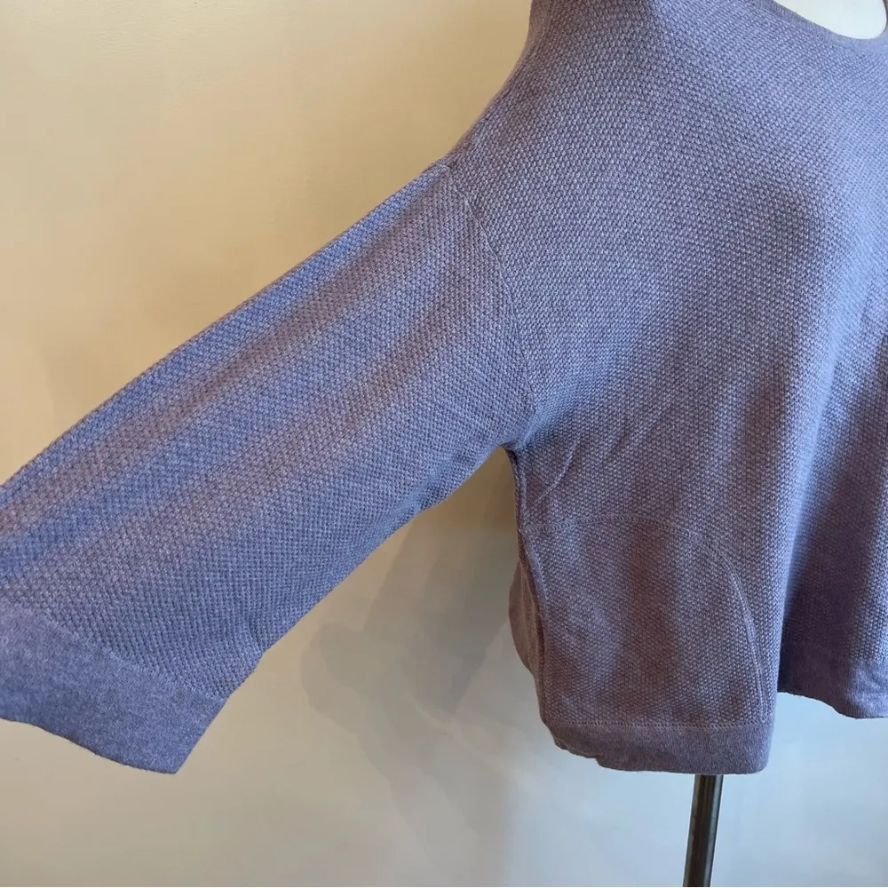 Pure J. Jill Lavender Dolman Knit Sweater Cotton Cashmere Kangaroo Pocket Medium - Image 3