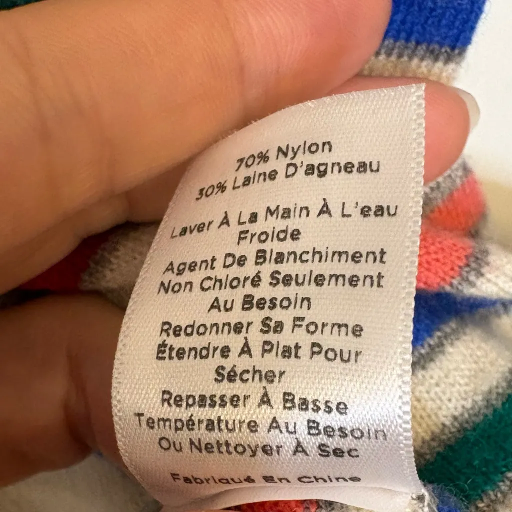 Talbots Petite SP Multicolor Striped Lambswool Sweater Classic Preppy Knit - Image 5