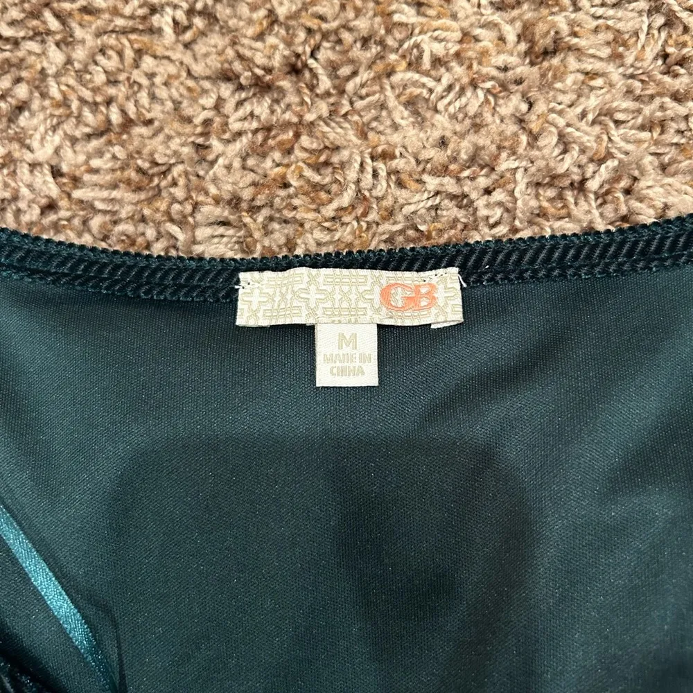 NWT  Dark Green Ribbed Velvet Long Sleeve Dress - Midnight Glam - Image 8