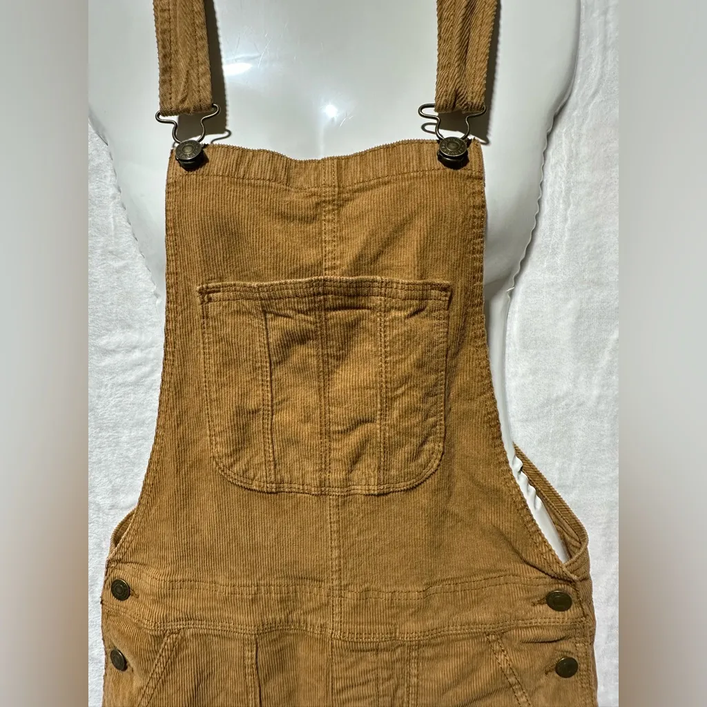 American Eagle Brown Corduroy Overalls size Small Short - Image 8
