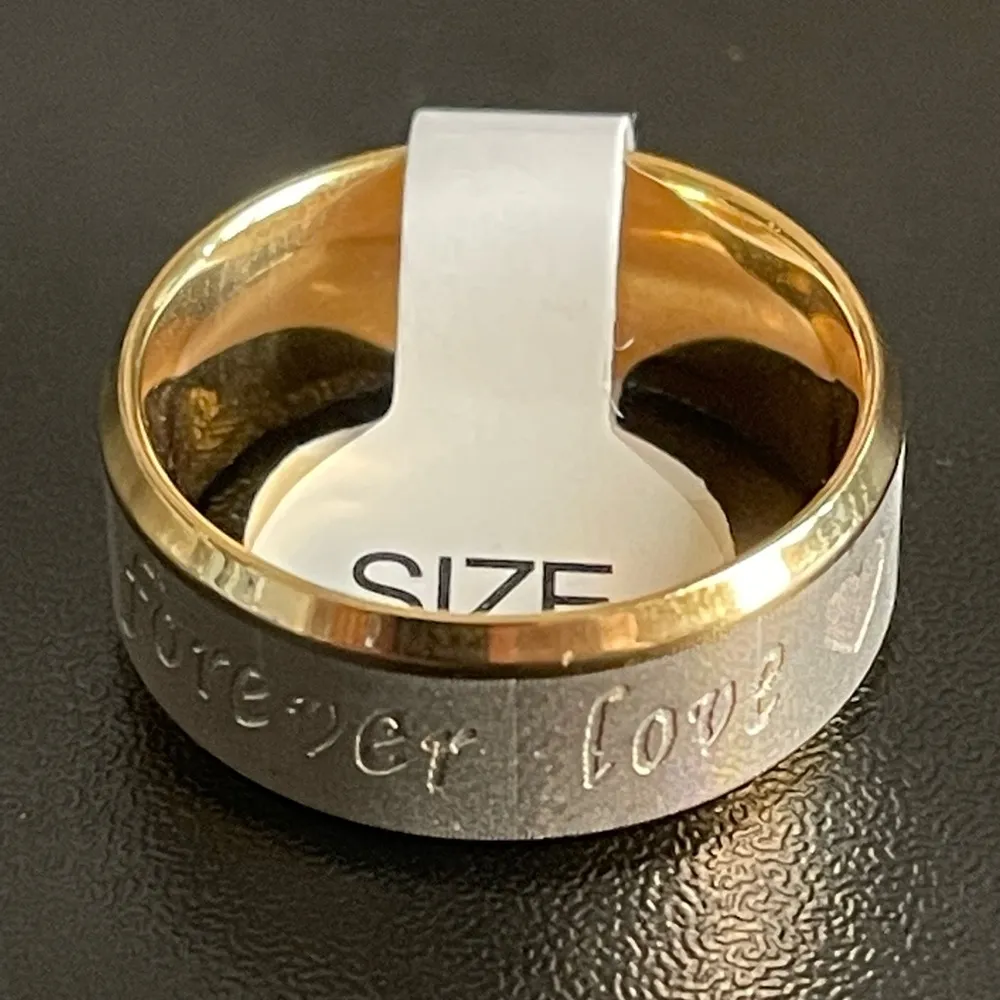 8mm gold forever love ring size 7 - Image 8