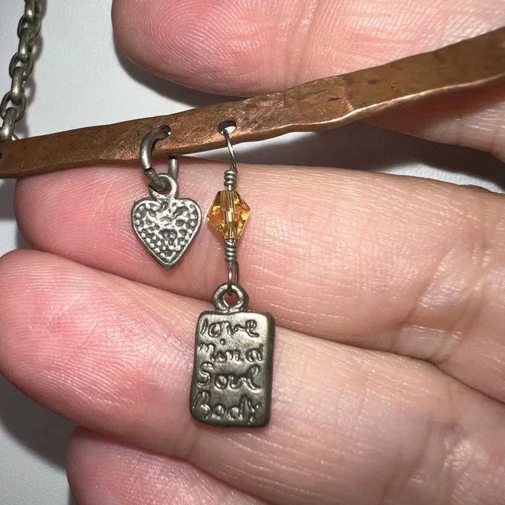 Jd Sterling “Love, Mind, Soul, Body” Charm Bar Necklace Silver - Image 3