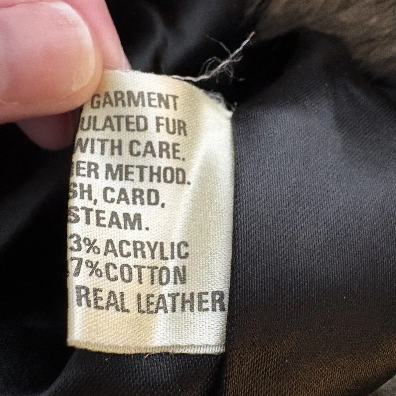 Vintage Faux Fur Brown Gray Real Leather Made In England No Size tag Womens Size L - Image 7