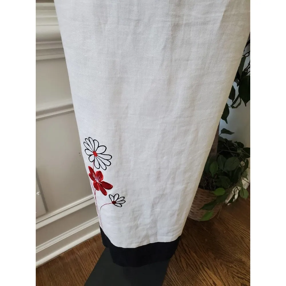 Maggie Women's White 100% Linen Round Neck Sleeveless Long Maxi Dress Size 1X - Image 4