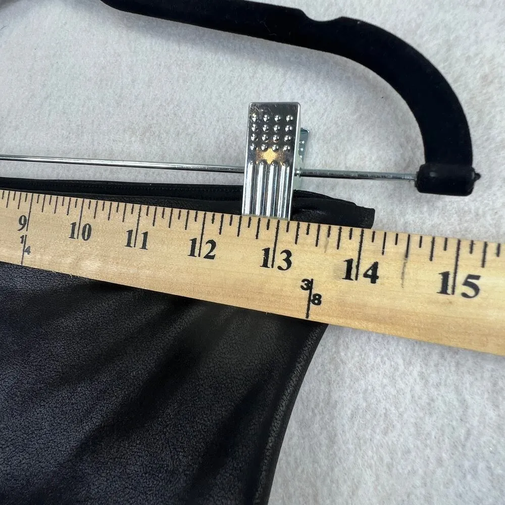 SPANX Black Faux Vegan Leather Skinny Leg Ankle Leggings Sleek Sexy Clubwear, L - Image 7