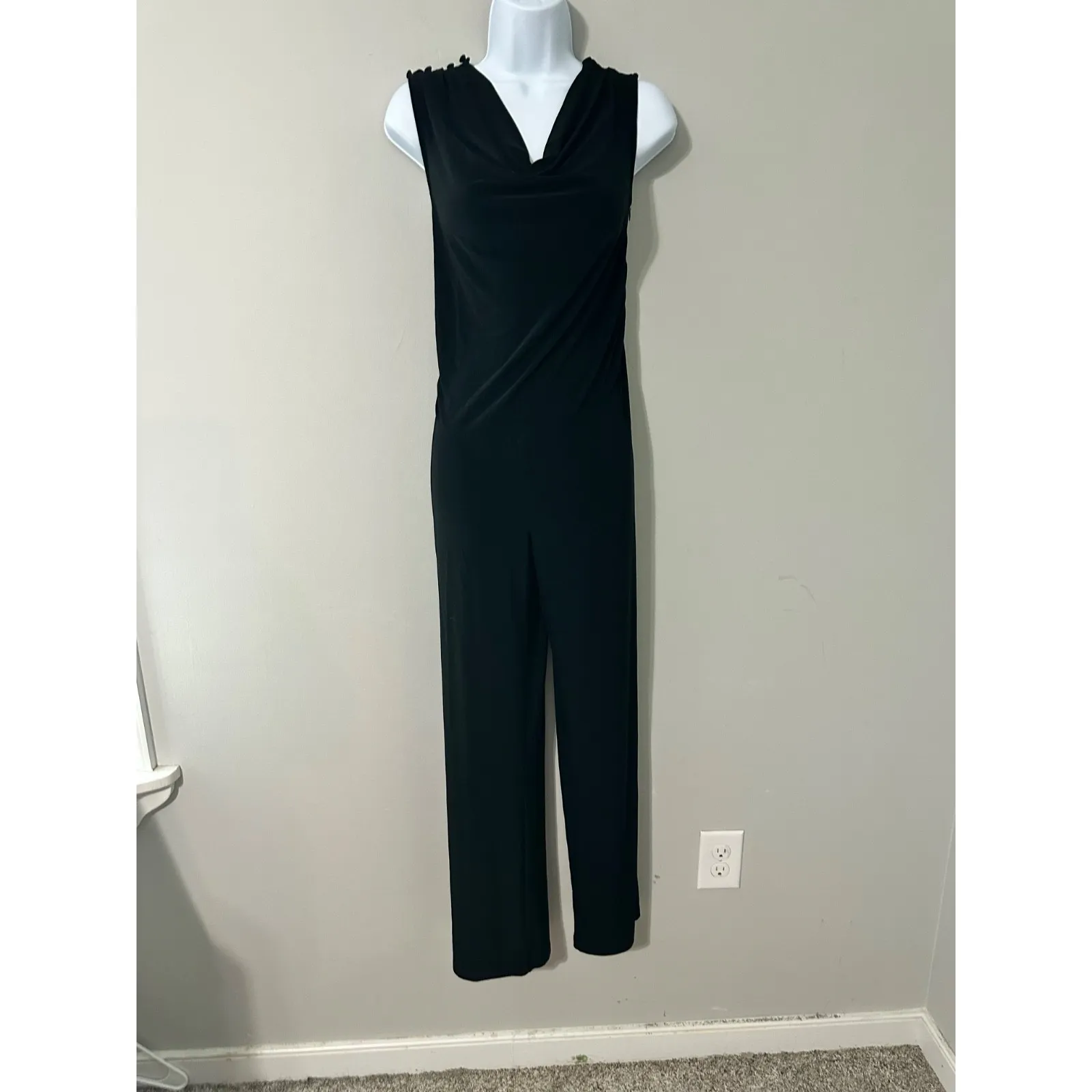 YUMI KIM BLACK VIRGINIA MATERNITY POSTPARTUM WIDE LEG JUMPSUIT EUC‎ SIZE XXL - Image 5