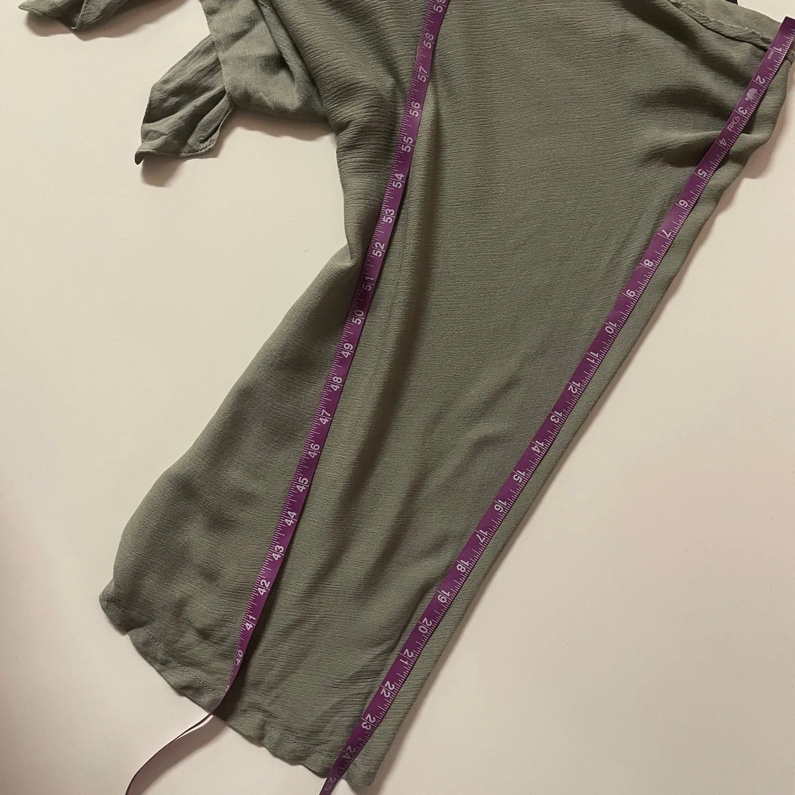 Mustard Seed NWT Sage Green Tie-Front Cropped Top/Cover-Up Size M - Image 7