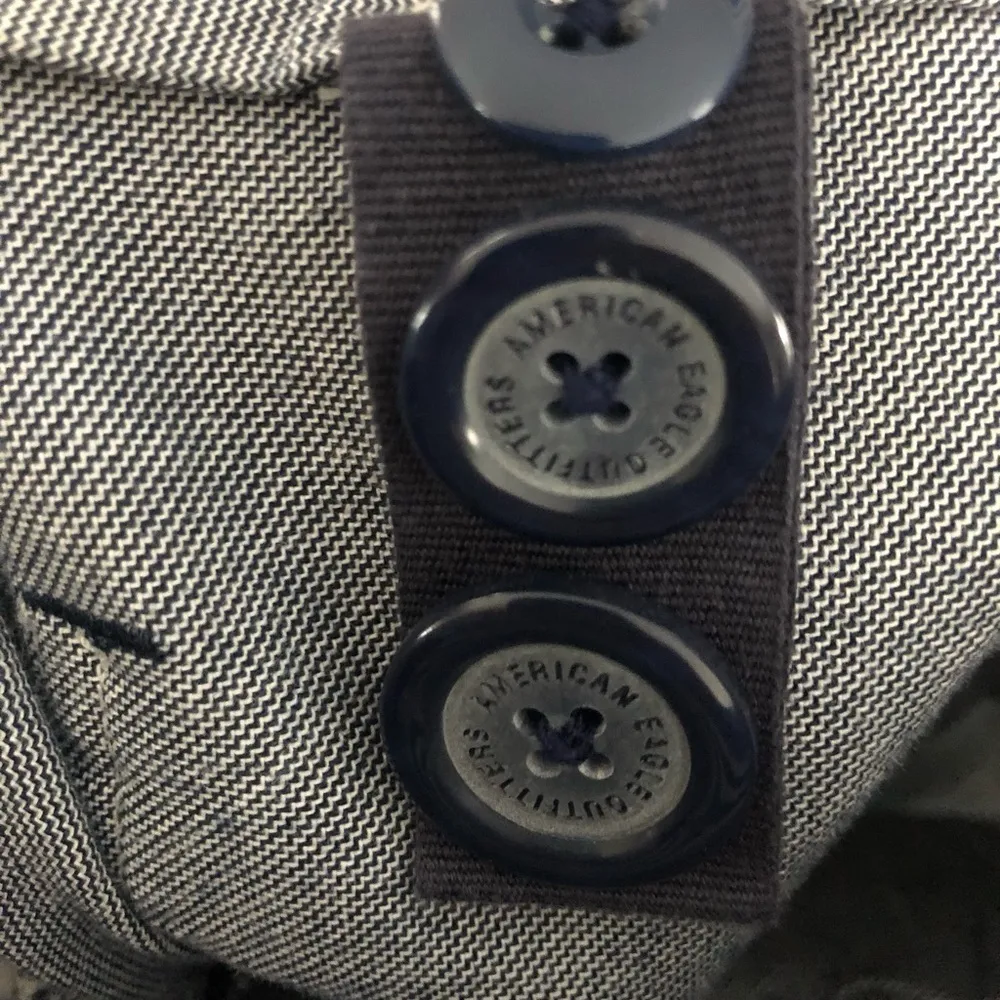 American Eagle Wide Leg Navy Chambray Pants Sz. 8X32 Pockets Live Your Life - Image 5