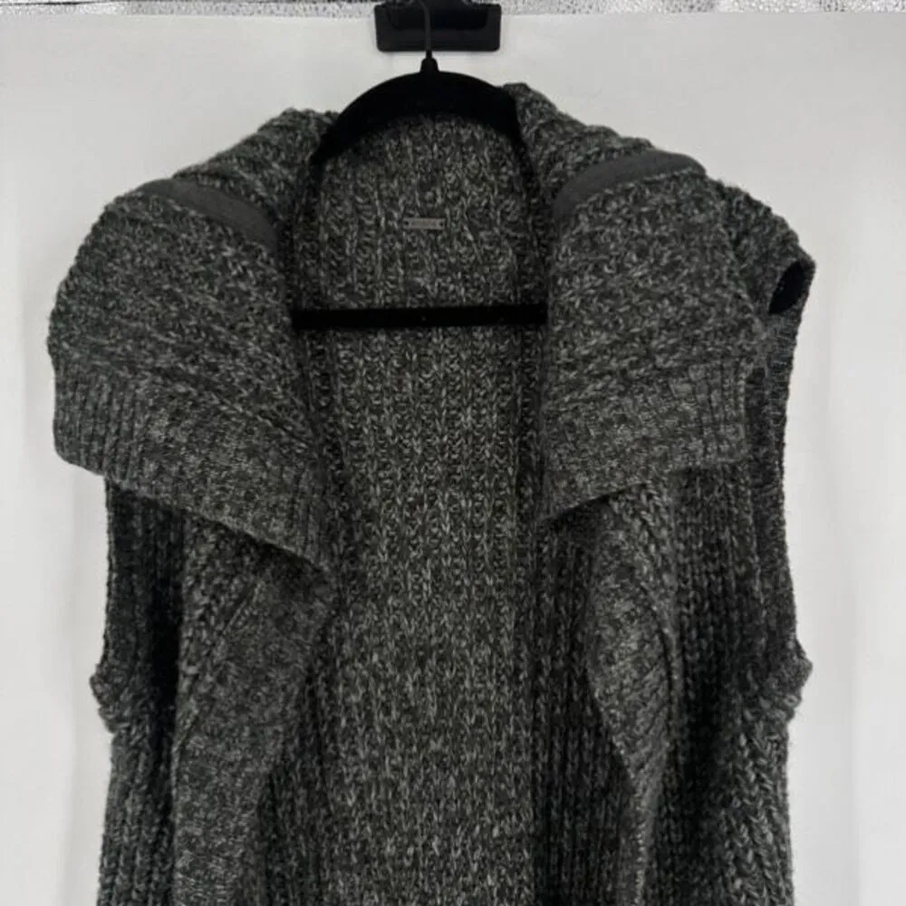 PRANA Thalia Cardigan Sweater Vest Cargo Gray Marled Wool Duster Long Knit XS - Image 12