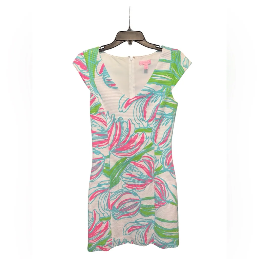 Lilly Pulitzer Desiree Shift Dress Ring the Bellboy Print V-Neck Size Medium - Image 2