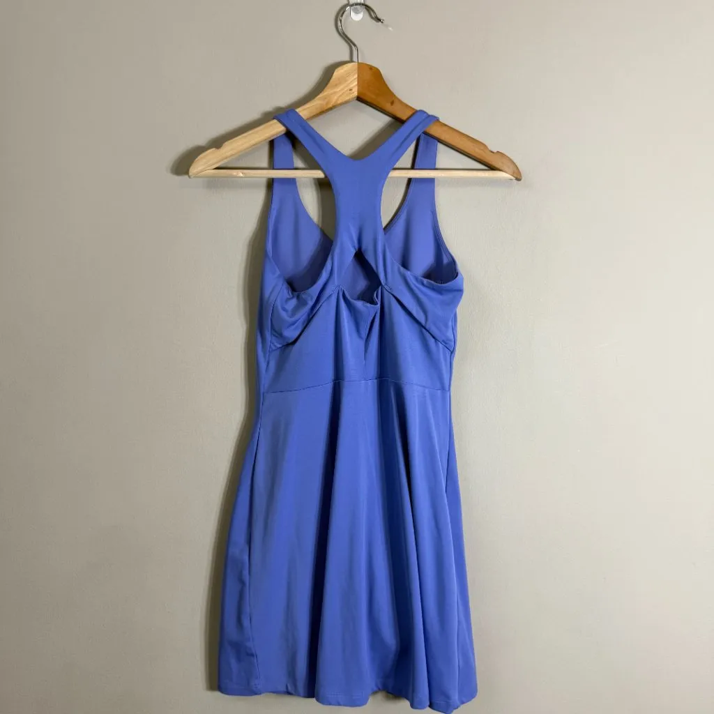 Girlfriend Collective Alpine Lola V-Neck Mini Dress Women's Small Blue Tennis - Image 3
