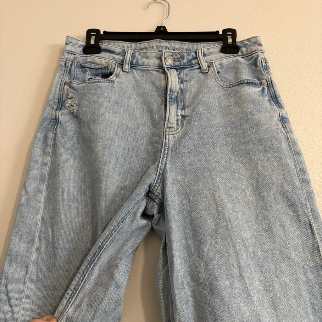 AE Dreamy Drape Stretch Super High-Waisted Baggy Wide-Leg Jean Sz 10 - Image 6