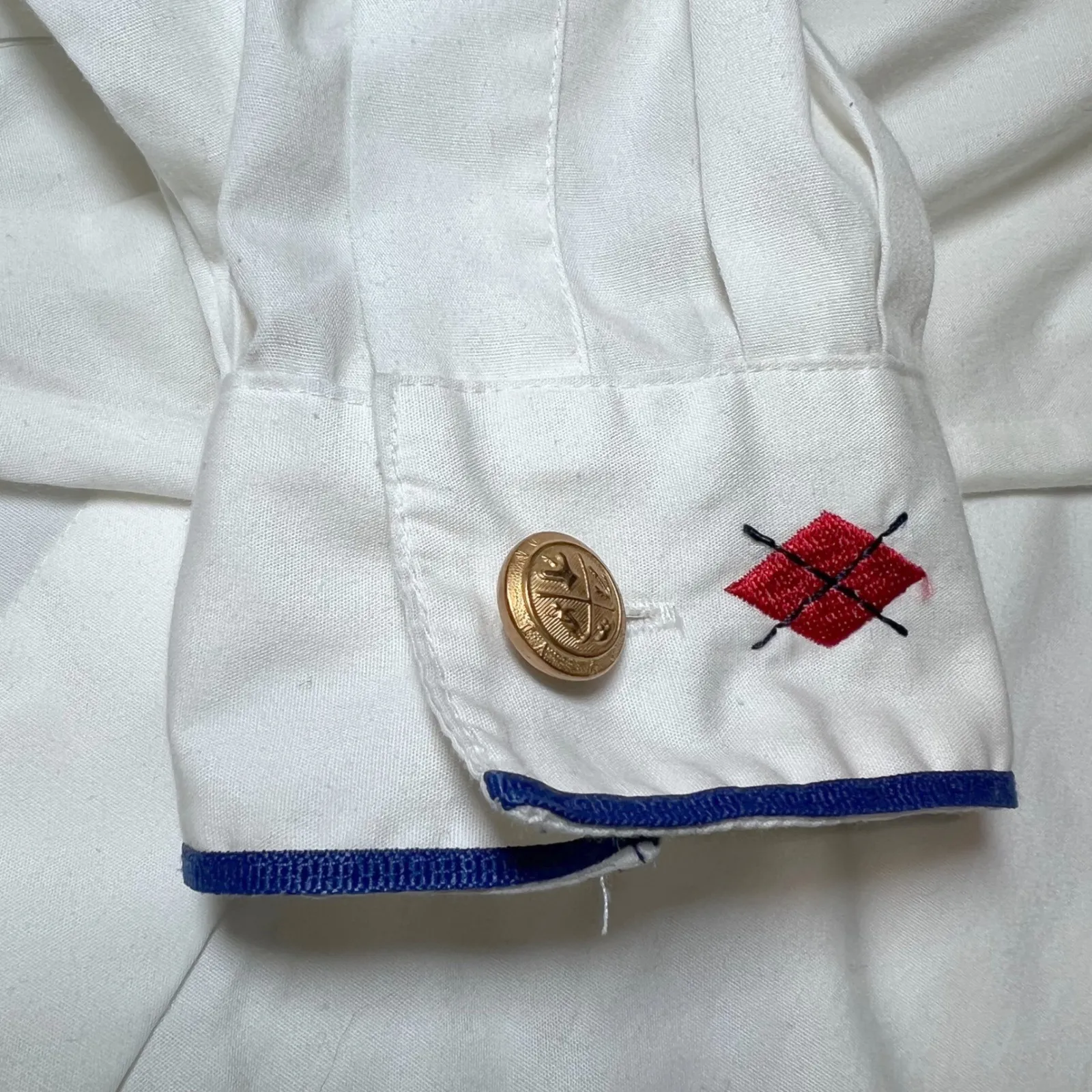 Pendleton Knockabouts Blouse Womens 12 White Argyle Collar Shirt Button Down - Image 7