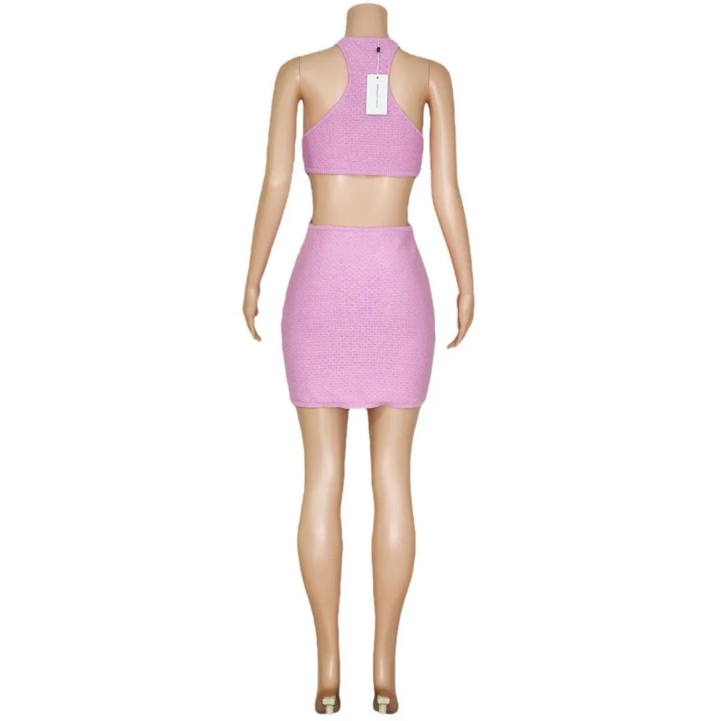LOVERS + FRIENDS Francesca Knit Mini Dress, Bubble Gum Pink, Large - Image 11