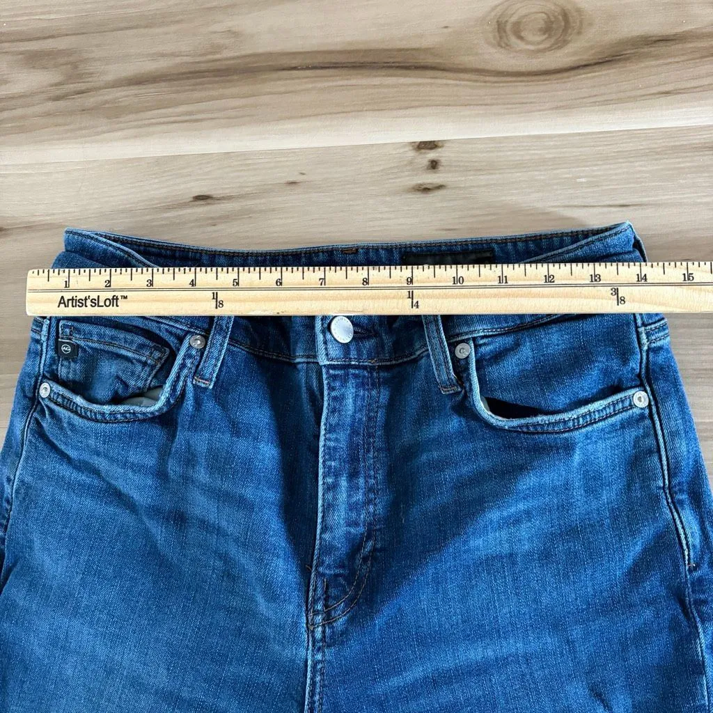 AG Adriano Goldshmied Farrah Bootcut Crop Raw Hem size 30 Blue Jeans - Image 5