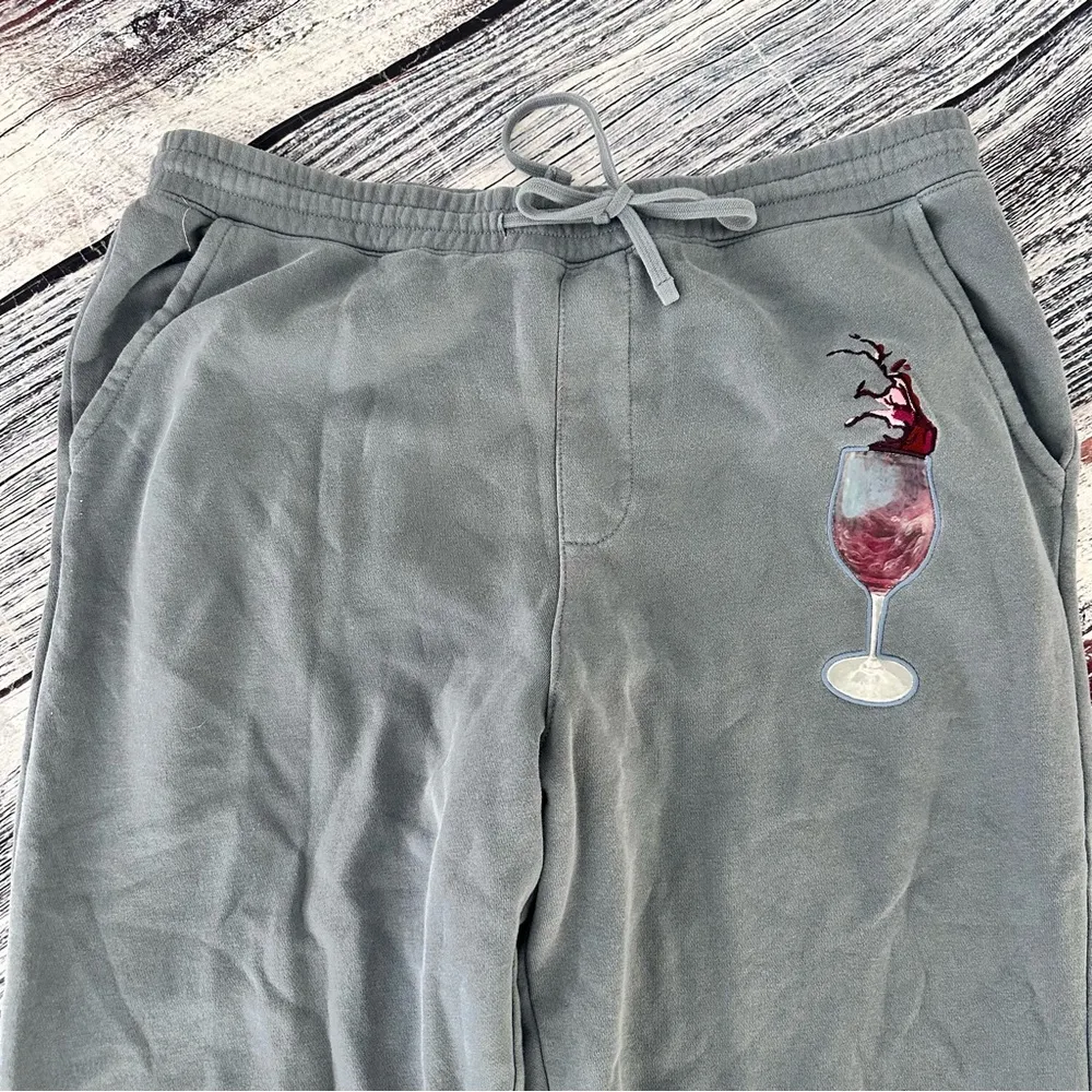 Mr. EatWell Wine Glass Sweatpants Blue Size XL - Image 4