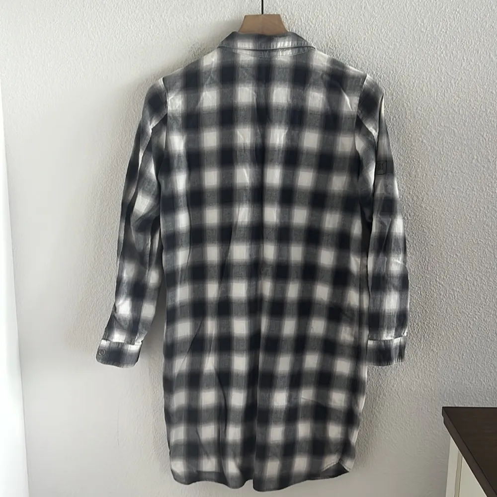 Club Monaco Flannel Plaid Shirt Dress 100% Cotton 2 - Image 2