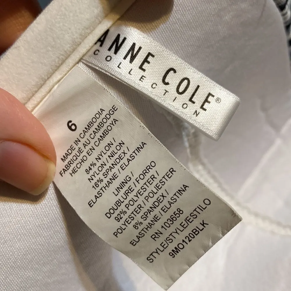 Anne Cole Black and White Swimsuit Full Coverage Size 6 - Image 7