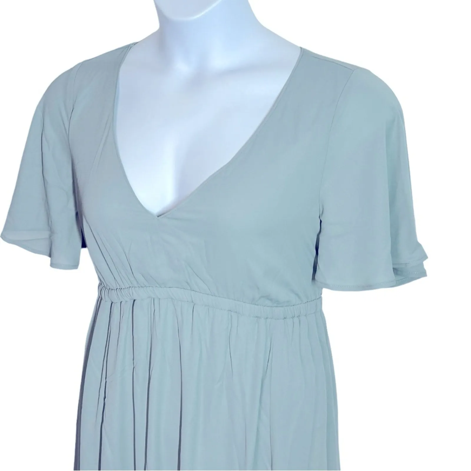 Show Me Your Mumu Emily Silver Sage Maxi Dress L NWT Formal Wedding - Image 10