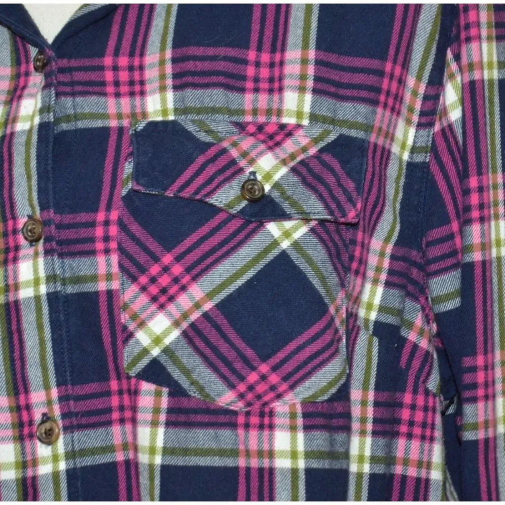 Magellan Outdoors Cotton Plaid Button Up Flannel Shirt Size 2XL Roll Tab Sleeves - Image 4