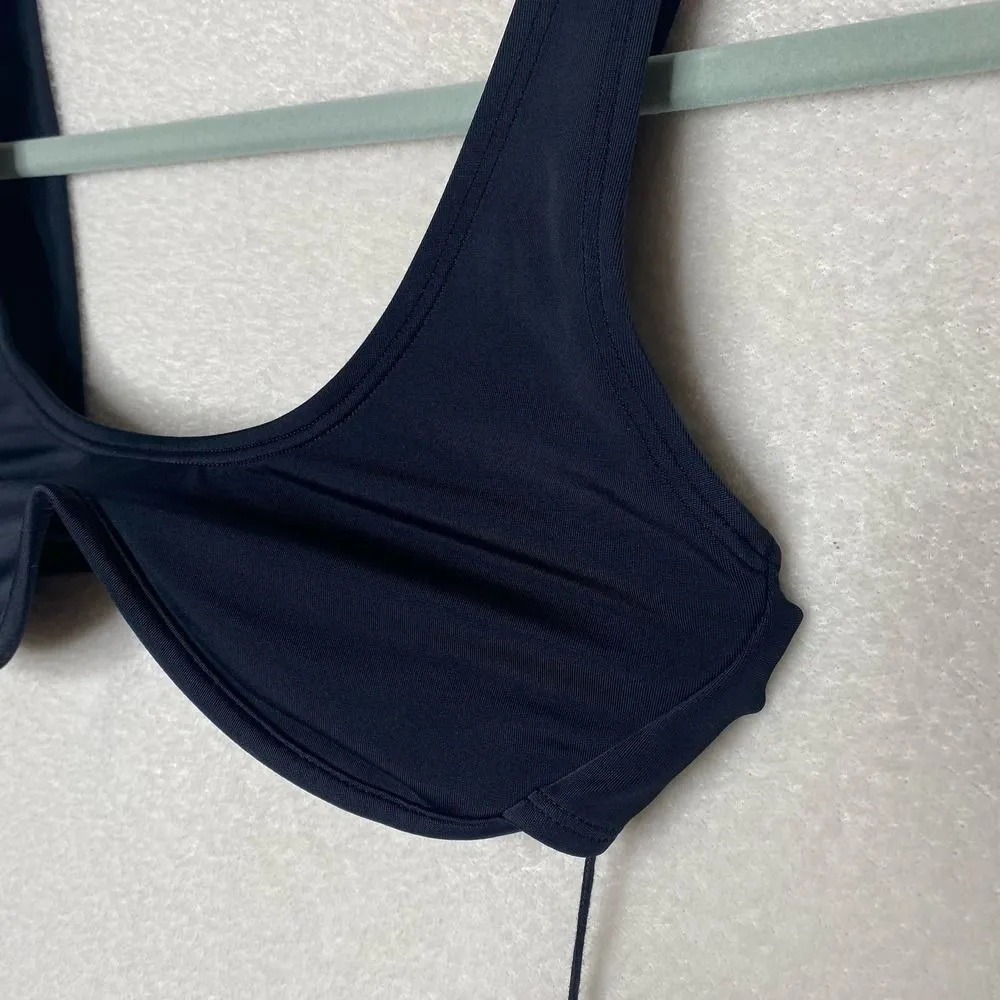 Oye Swimwear Anna Underwire Low Scoop Neckline Bikini Top Black Size Small - Image 5