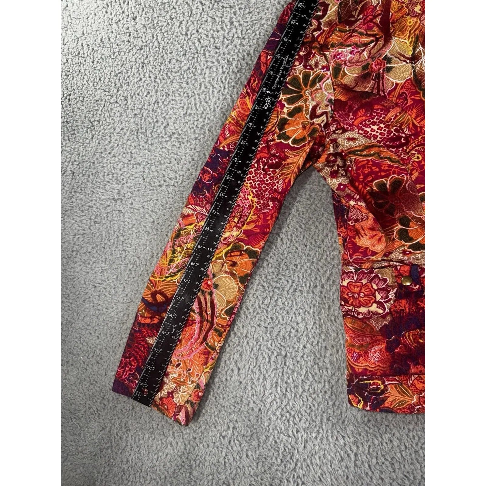 Coldwater‎ Creek Women Large Floral Boho Chic Tapestry Blazer Jacquard Jacket - Image 5