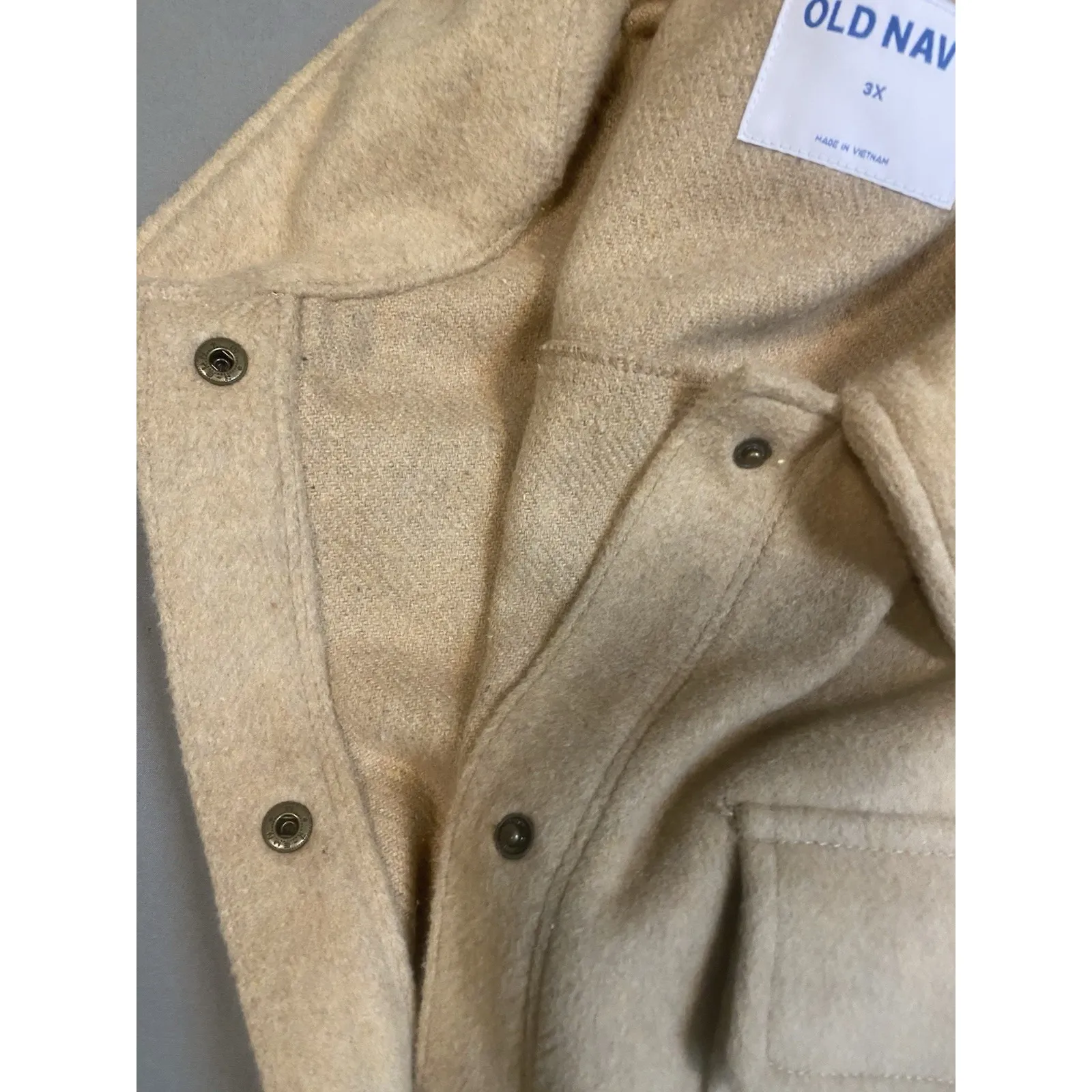OLD NAVY‎ Women's 3X Short Car Coat Fall Jacket Camel Wool Blend - Image 11
