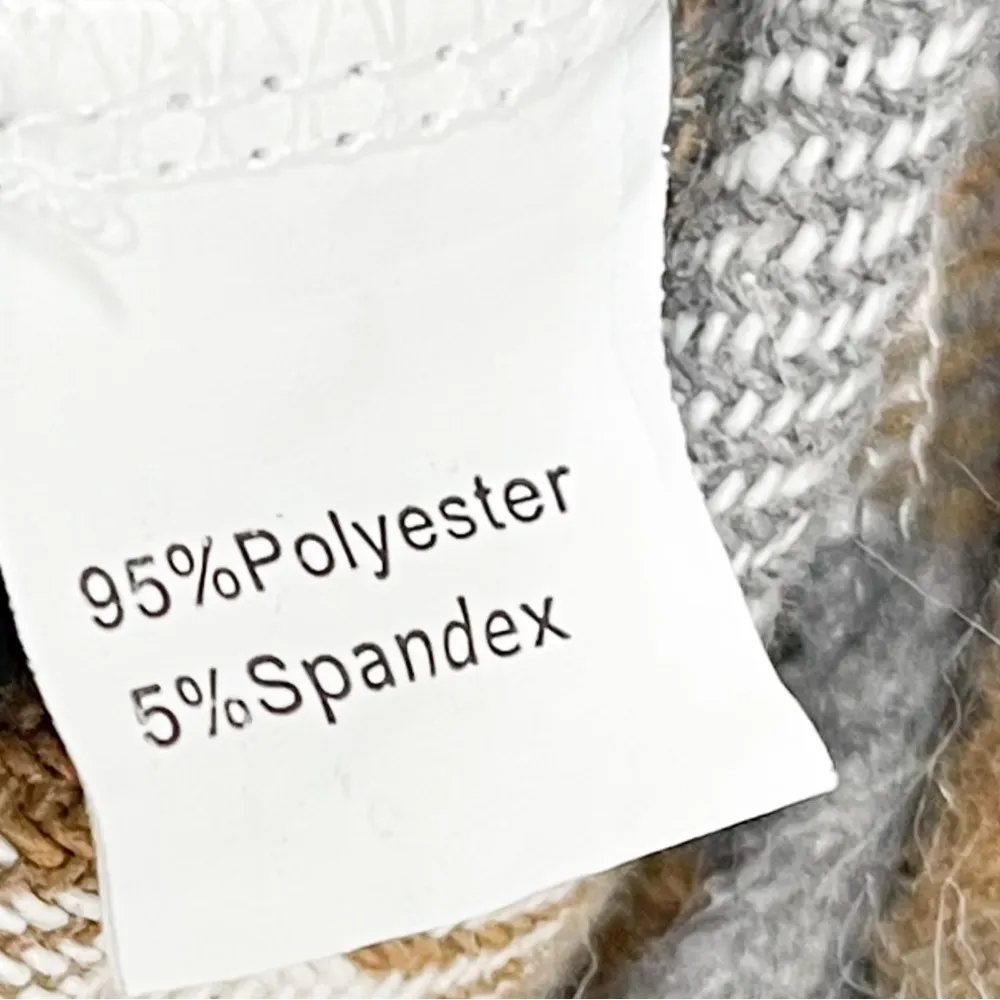 Plaid Flannel Button Long Shacket Shirt Jacket Peacoat Trench Coat Small - Image 14