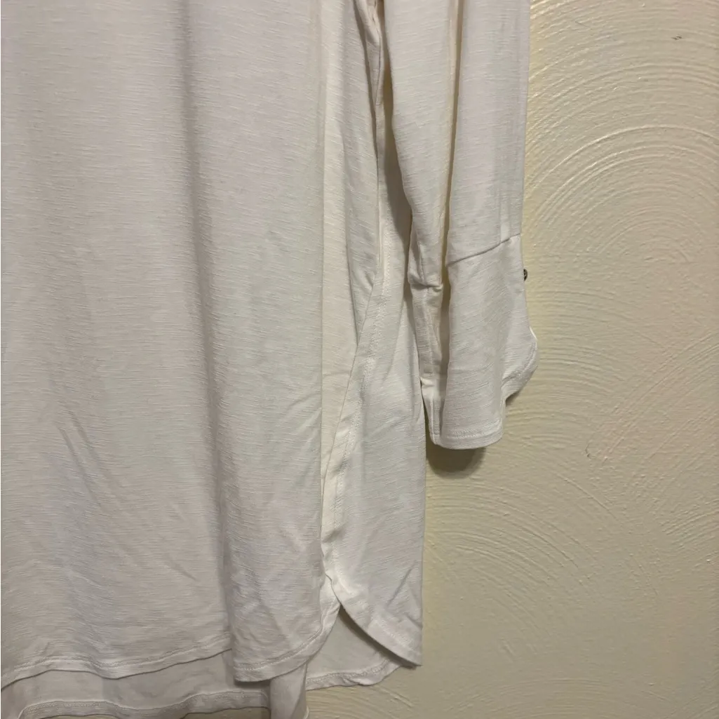 Chico’s White Layered Hem Tunic Top 3/4 Sleeve Stretch - Image 7