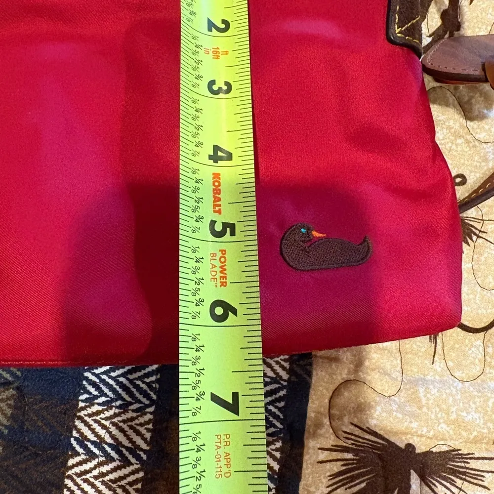 Dooney & Bourke Women's Red Nylon
Leather Trim Duck Logo Small Crossbody Bag - Image 12