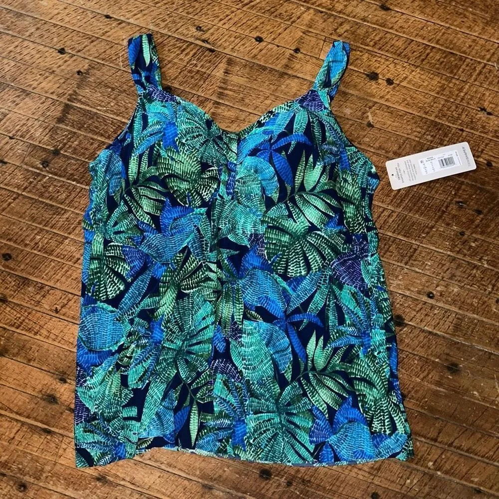 TrimShaper blue Lily modest sz 18 Tankini Swimsuit Top Pink - Image 4