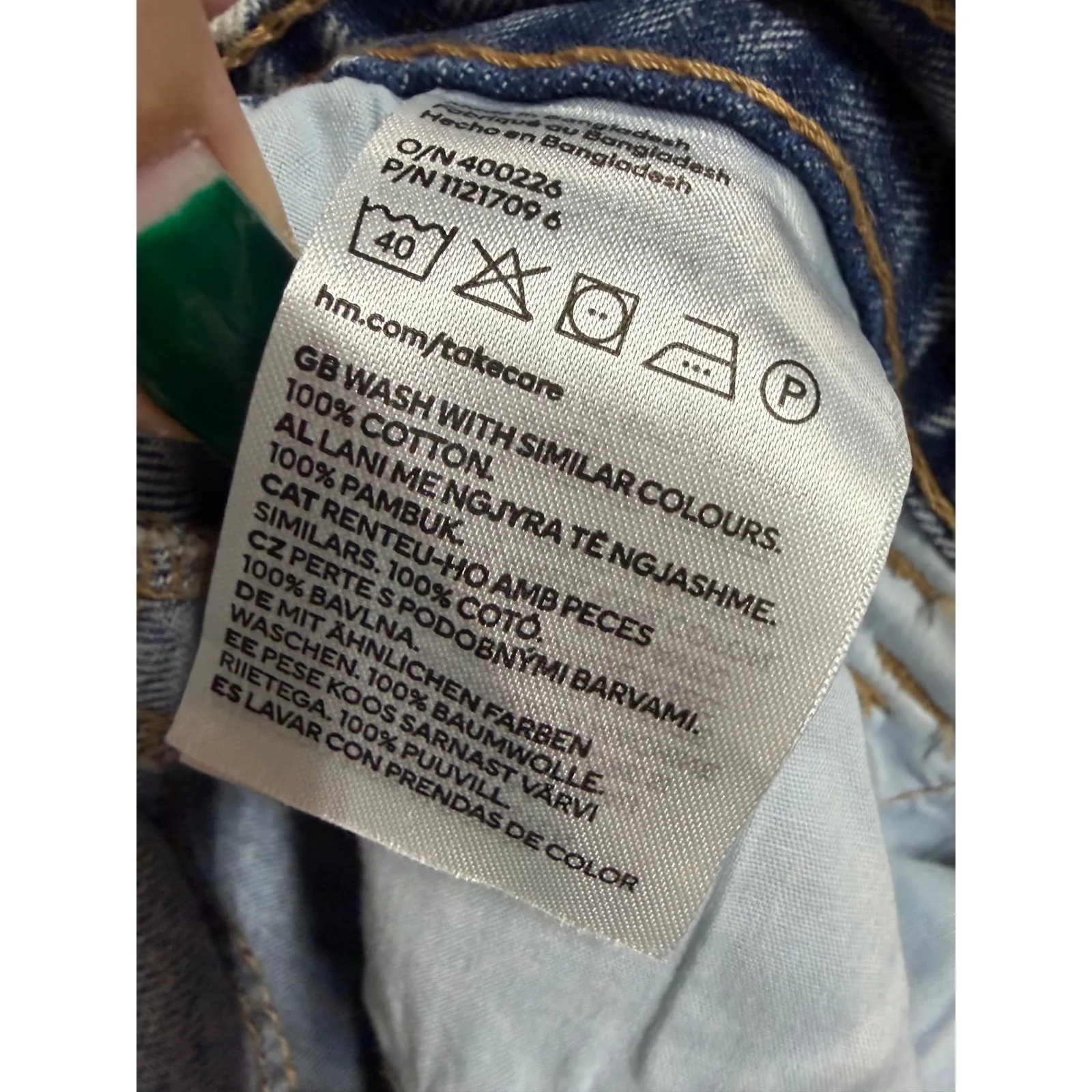 H&M 90's Baggy High Waisted Wide Leg Cargo Jeans Light Wash Size 2 Grunge Retro - Image 6