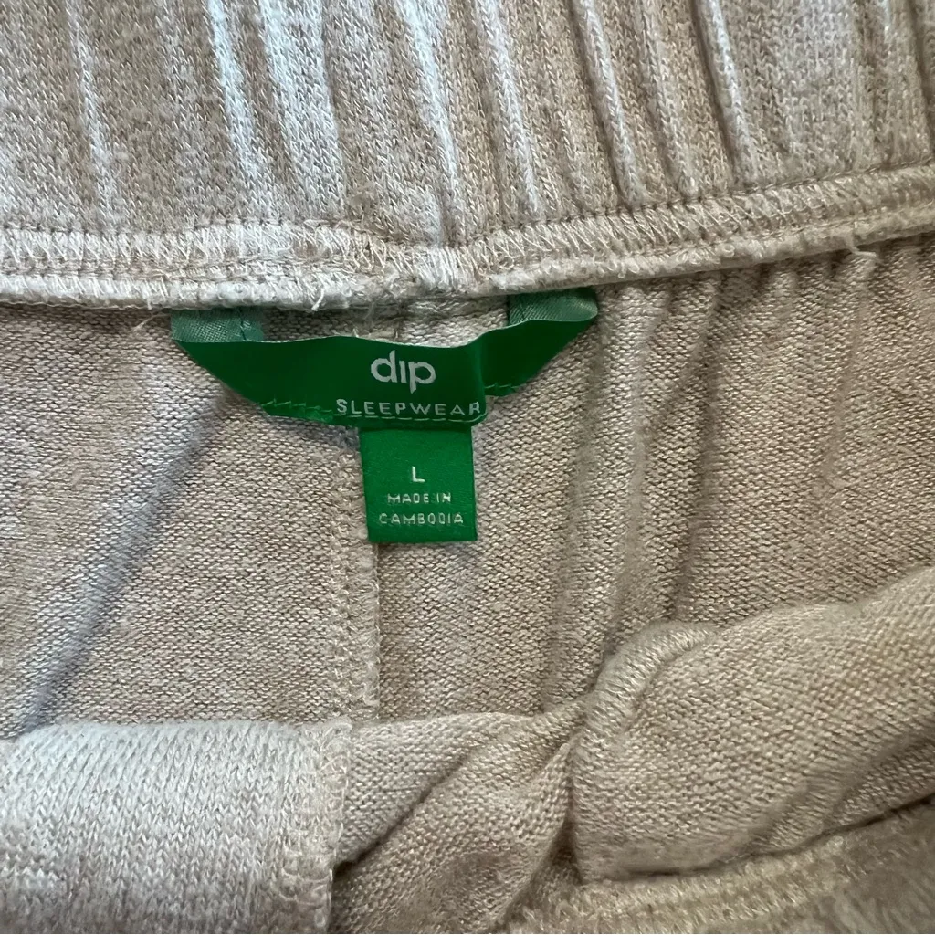 dip Oatmeal Lounge Jogger Sweatpants – Size L Tan Size L - Image 3