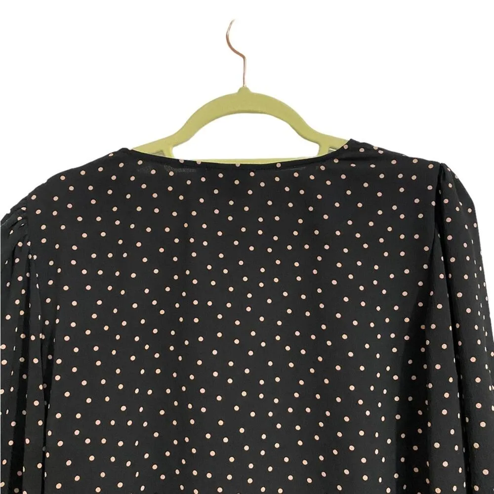 Asos Black Polka Dot Blouse Sz 6 - Image 8