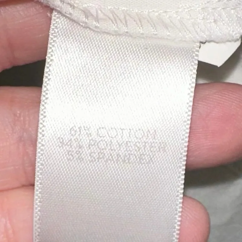 J. Jill White Shirt Collection White Mock Neck High Low Blouse Size L - Image 6