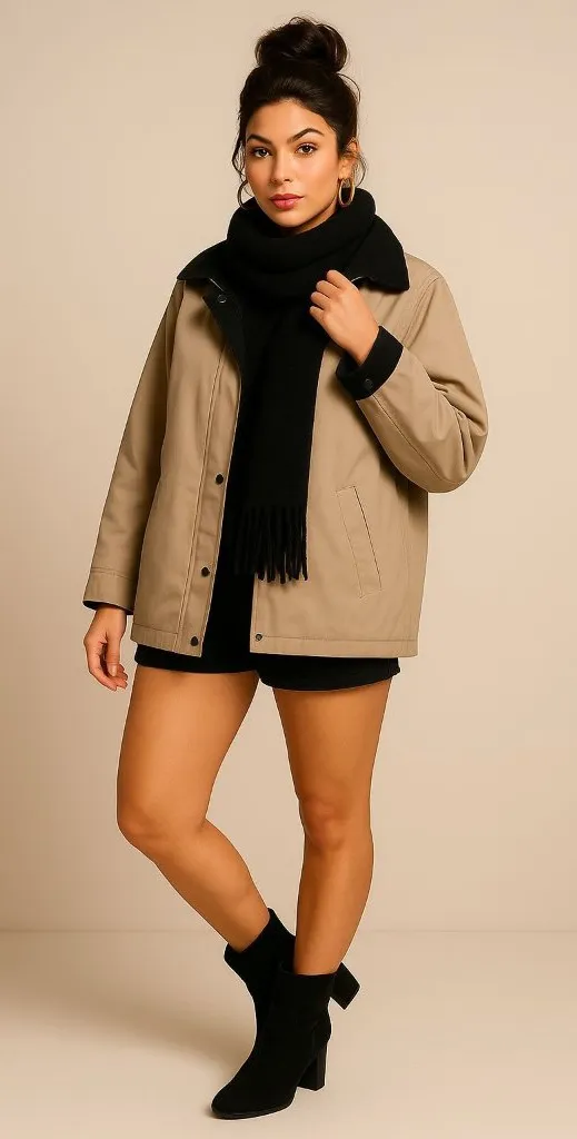 White Stag Size 2X Plus Beige Jacket Hooded Snap Front Water-Resistant Women - Image 1