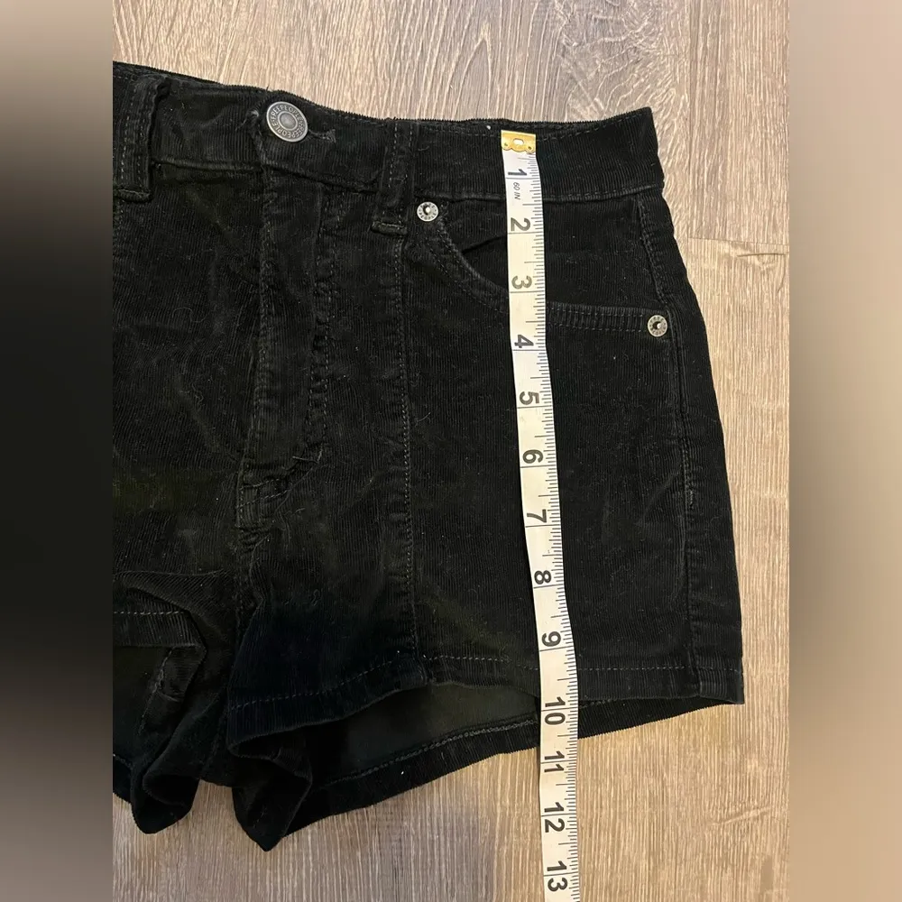 Free People Black Corduroy Shorts Women’s Size 24 Bohemian Boho Stretch Festival - Image 5