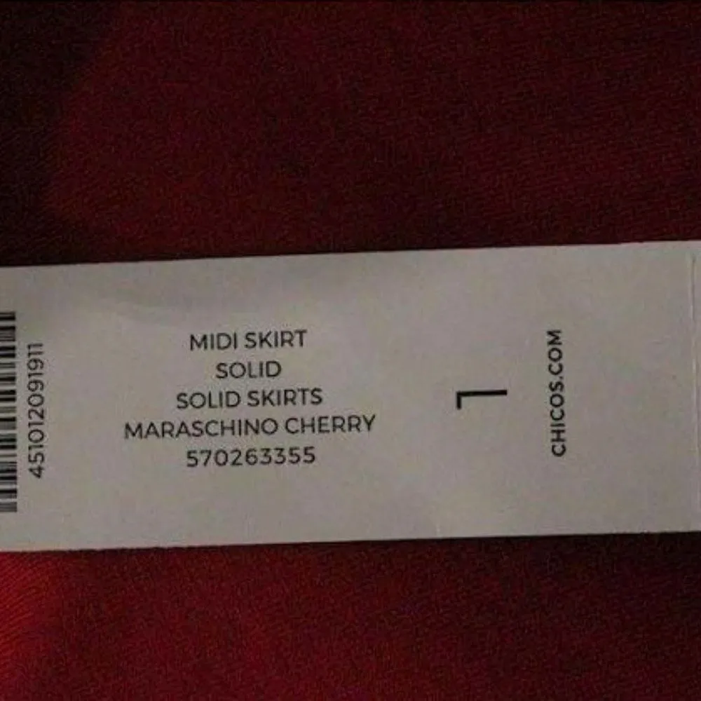 NWT Chico's Cherry Red‎ Skirt Sz 1 or US 14 Asymmetrical Bottom - Image 3
