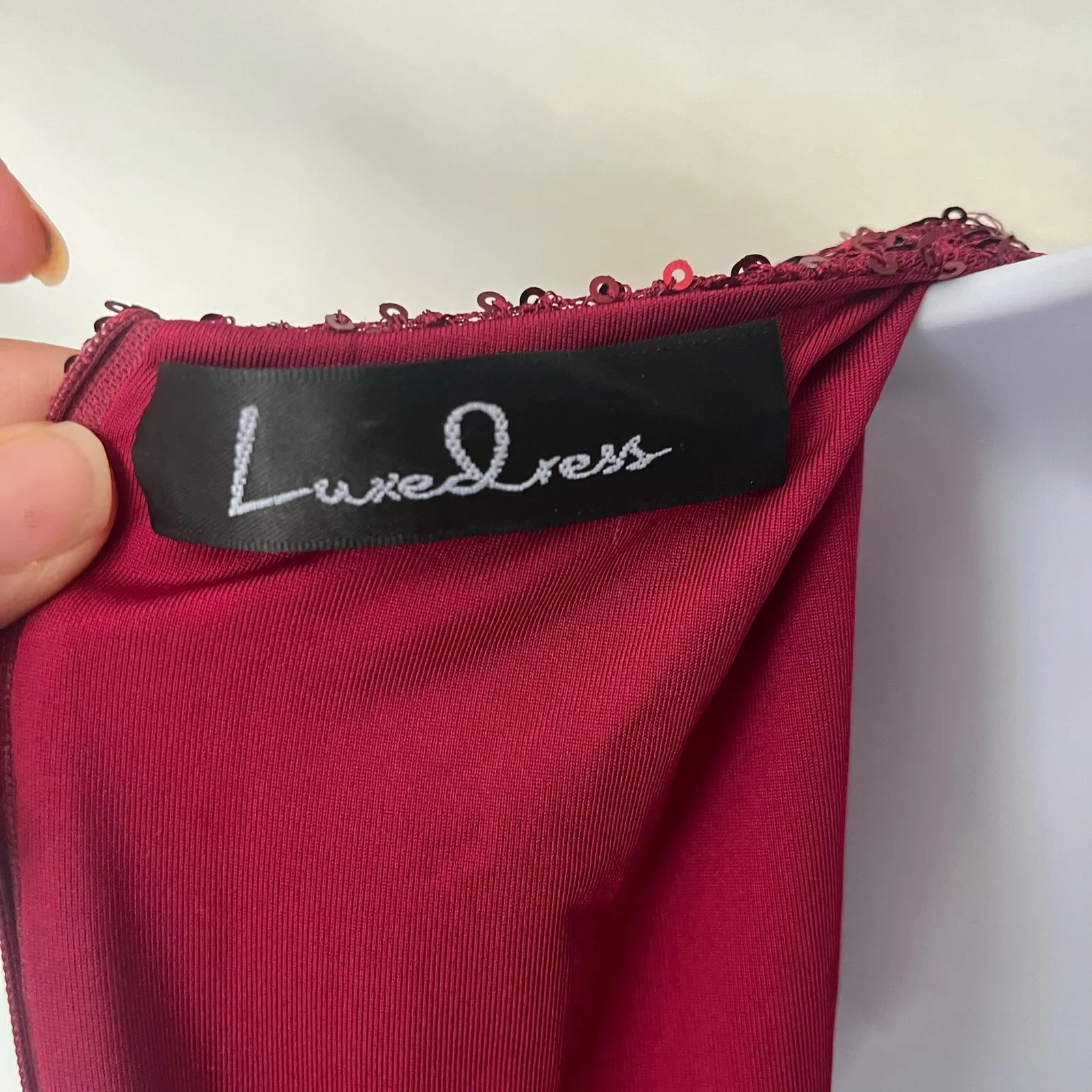 Y2K Luxe Dress Red Sequin Mini Dress Sz S Mesh Cutout Clubwear Glam Holiday NYE - Image 10