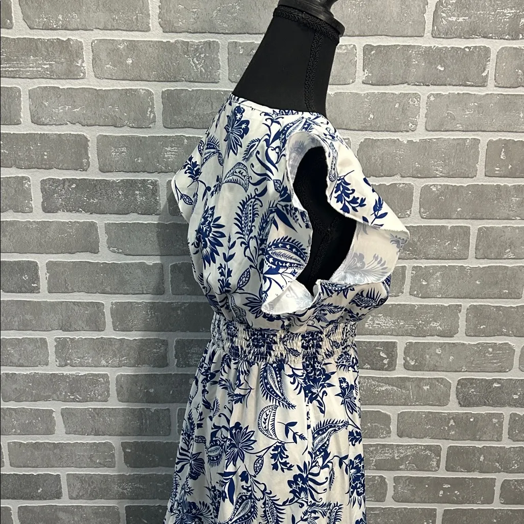 SHEIN Clasi floral print butterfly sleeve ruffle hem maxi dress women’s size med - Image 9