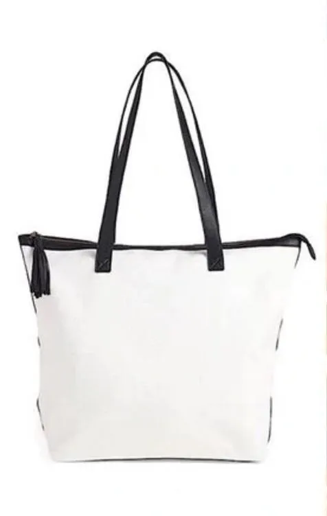 Walter Baker Carly Bag Tote Women's One Size Natural Canvas Minimalist Preppy - Image 1