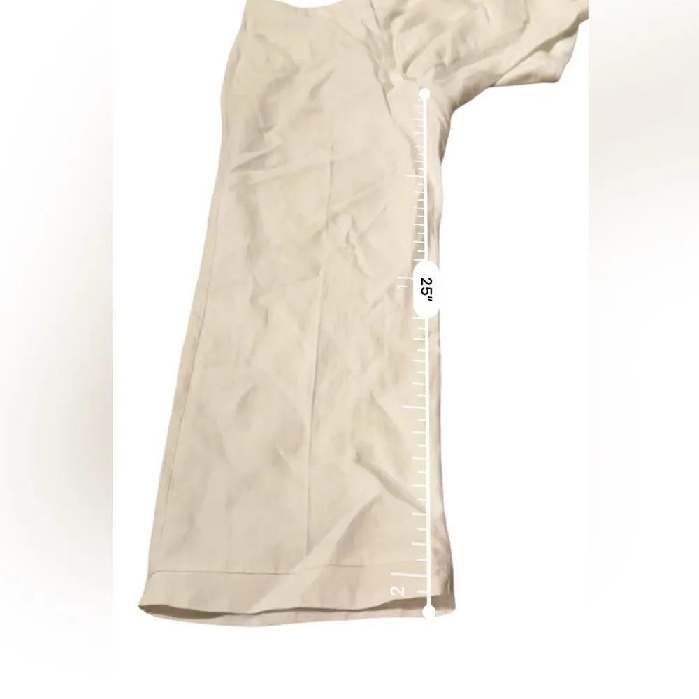 Babaton Agency Viscose Linen Blend High Rise Straight Leg Pants in White Sz 4‎ - Image 12