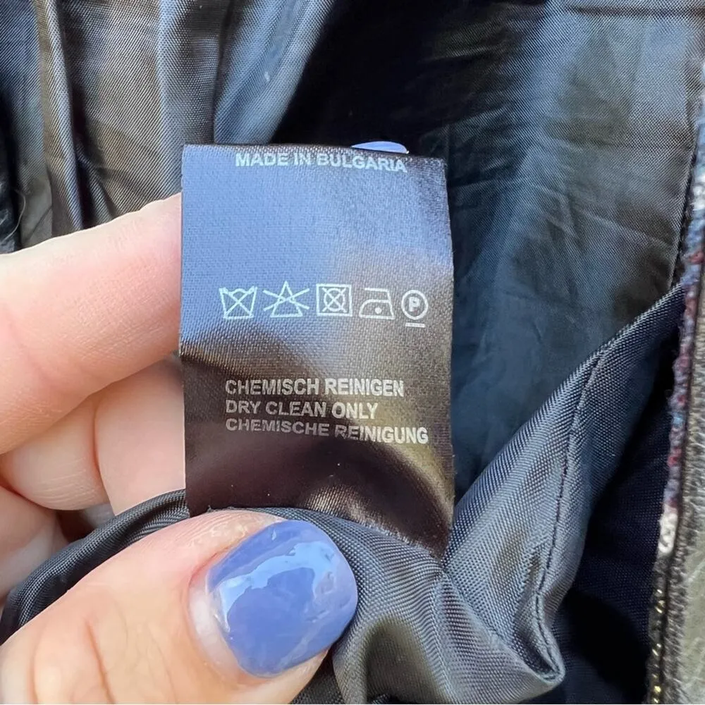 Costes Netherlands art deco woven tapestry blazer jacket Blue - Image 5